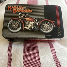 Vintage 1997 Harley-Davidson Limited Ed 1903-1950 Historical Playing Cards & Tin