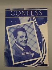 CONFESS-By Bennie Benjamin -George Weiss-Tony Martin - 1948 Sheet Music