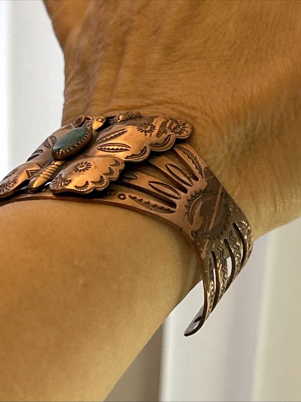 32. Solid Copper Hand Tooled BUTTERFLY Sawtooth S… - image 11