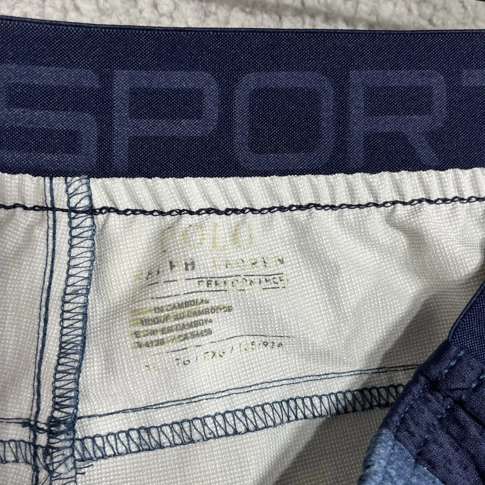 Pantalones Cortos Polo Deportivos Ralph Lauren Hombres M Azul Rendimiento Cordón Atlético TieDye Foto 3 de 4