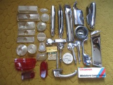 Vintage Old Car Parts Lot Used Trim Parking Light Lens Door Handle Bumper Guard