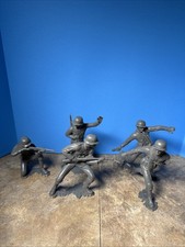 5 1963 Louis Marx 6" Series WW2 GERMAN Infantry Soldiers