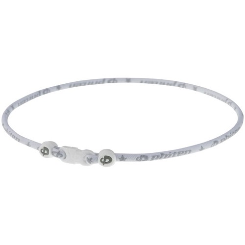 Phiten Classic Star Titanium Single Strand Necklace White - 22 Inch