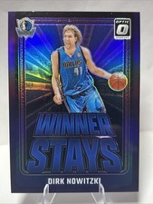 2024-25 Donruss Optic Dirk Nowitzki Winner Stays Purple Holo Prizm #13 – Dallas