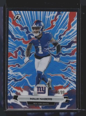 2025 Topps Resurgence #73 Malik Nabers Blue Surge Refractor #/99