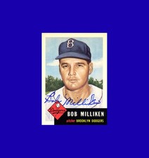 Bob Milliken 1991 Topps Archives 1953 Topps #221 - Dodgers - Signed AUTO