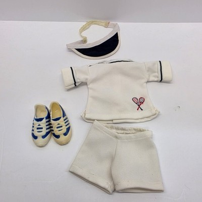 FISHER PRICE MY FRIEND DOLLS OUTFIT SHORTS, TOP, VISOR & SHOES Tennis Outfit 