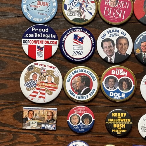 55 Different George W. Bush for President Inaugural Buttons Dealer Lot 2000-2004 - Picture 5 of 9
