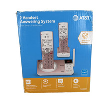 AT T Cordless Answering 2 Handset Smart Call Blocker Intercom CL82257 PINK