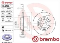2X Bremsscheibe Brembo 09.D103.11 2 Bremsscheiben Vorderachse Vorne FüR Ford