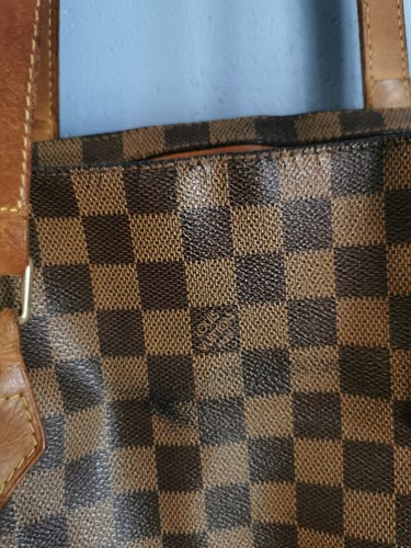 Louis Vuitton Damier Ebene Columbine Gold Zip Shoulder Bag Tote Limited Edition - Picture 13 of 14