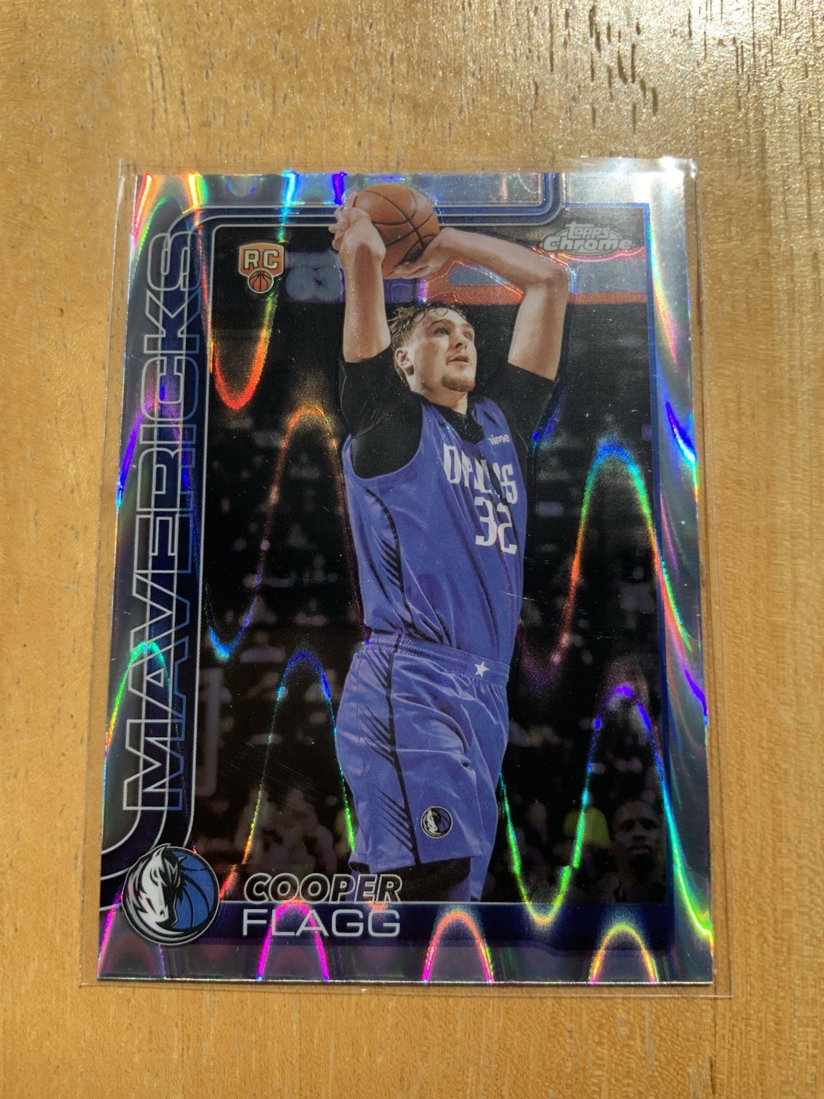 Cooper Flagg 2025 Topps Chrome #251 Rookie RayWave Refractor (RC) - Mavs