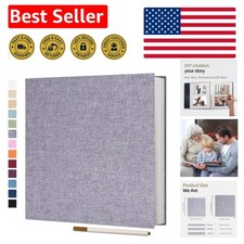 Customizable Grey Linen Photo Album with 40 Sticky Pages for Cherished Memories