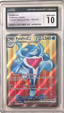 PALAFIN EX CGC 10 GEM MINT 2024 POKEMON TWILIGHT MASQUERADE PARALLEL 340 HP CARD