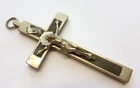 2603/4 OLD LARGE CRUCIFIX BRONZE silver plated