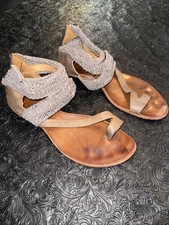 Cydwoq Turret Vintage Knit Sandals Leather Hand Crafted Size EU 41 womens US 10