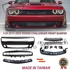 Front Bumper Kit Fit for 2015-2023 Dodge Challenger Hellcat Style w/Grille Lip