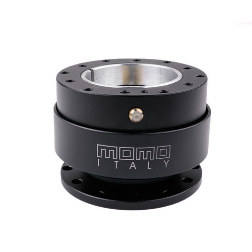 MOMO Full Black Steering Wheel Quick Release Hub Adapter Snap Boss Kit