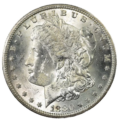 1880-CC Morgan Silver Dollar $1 – Carson City – Brilliant Uncirculated BU+