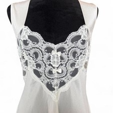 90s Vintage Ivory Lace Slip Dress   Fairycore Maxi Dress medium