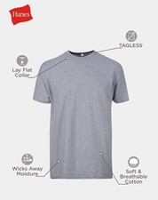 Hanes Men Crew neck T-Shirt 4-Pack ComfortSoft 100 Cotton Heavyweight Tee Plain