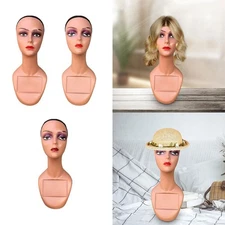 Female Mannequin Head Wig Display Stand Showcase Multipurpose with Makeup