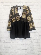 ASOS Curve Crochet Top Flare Bell Sleeve mini dress Black Yellow Purple Size 18