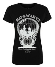 Image of Harry Potter - Hogwarts snow globe - Ladies glitter embellished t shirts