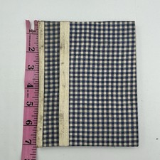 1800s ANTIQUE Blue White Gingham Fabric Cover...