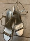 Lauren Silver Stiletto Sandals 8.5 Women's  Leather — photo 6