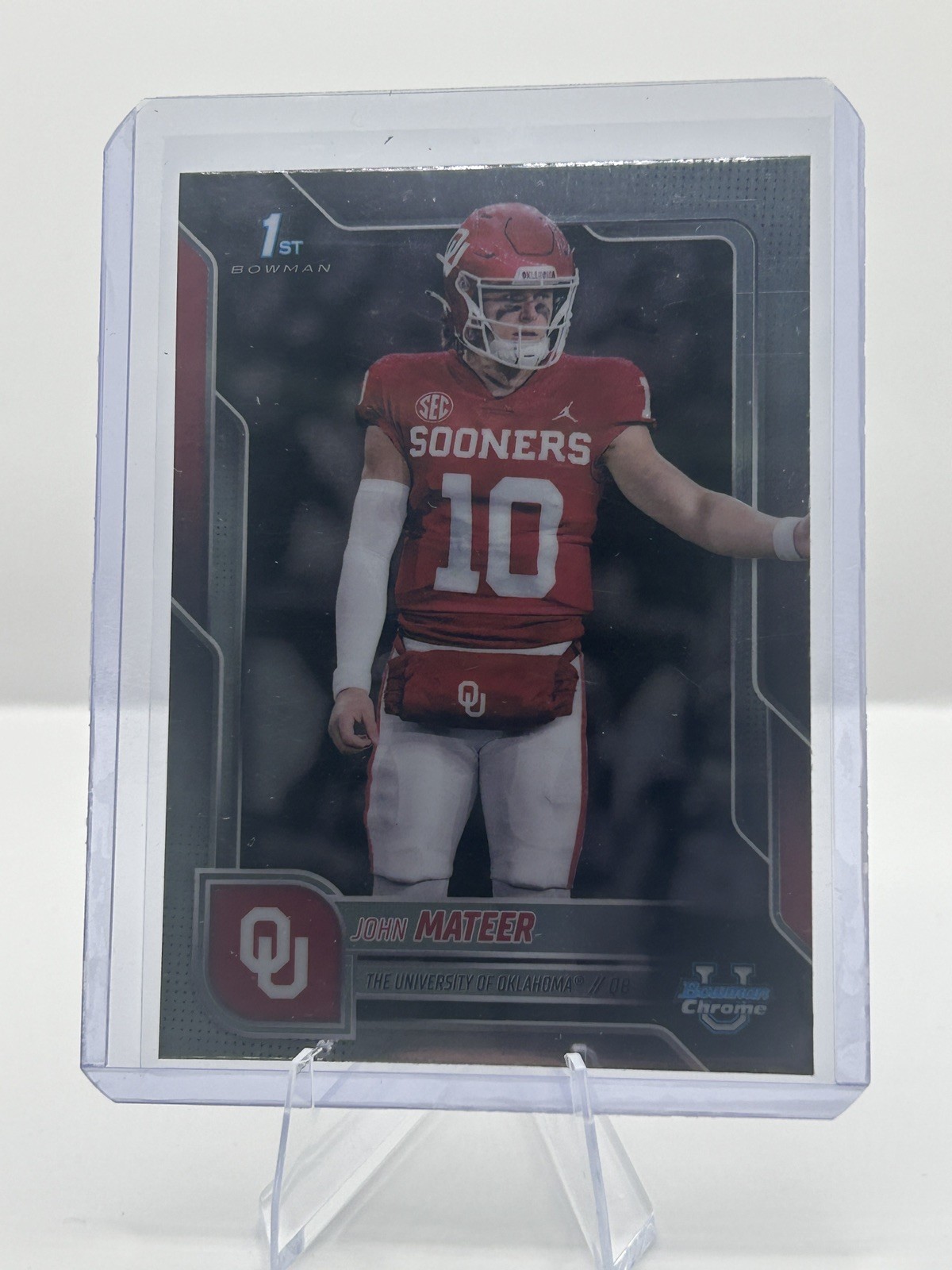 2025 Bowman U Chrome John Mateer 1st #1 Oklahoma Sooners