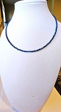 2-3mm Natural Sapphire Choker 16" 925 Solid Clasp Made In USA