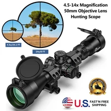 4.5-14X50 Rifle Scope Side Focus Parallax Adjustment Illuminated Mil Dot Reticle