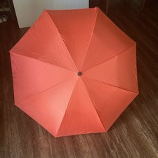 Windproof Upside Down Reverse Umbrella C-Handle Polka-dot Orange Eyelet Inverted