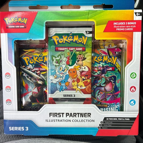 Pokémon TCG First Partner Illustration Collection Series 3 Box - 3 Packs, Promo