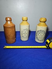 3x Antique Stoneware Beer & Water Bottles - Chambers & Sons - And Others
