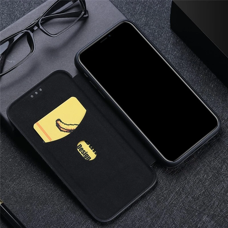 For iPhone 16e 16 15 14 13 12 11 Pro Max X Carbon Fiber Flip Leather Wallet Case - Picture 18 of 28
