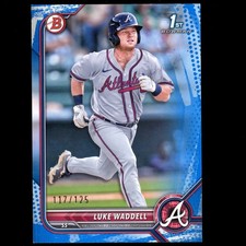 2022 Bowman #BP-48 Luke Waddell 1st Prospects RC Blue Pattern Border SP #/125