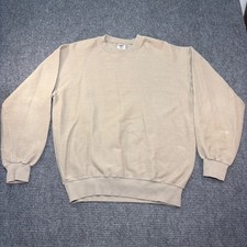 Vintage Jerzees World Class Sweatshirt Mens Large Tan Textured Cotton USA Made