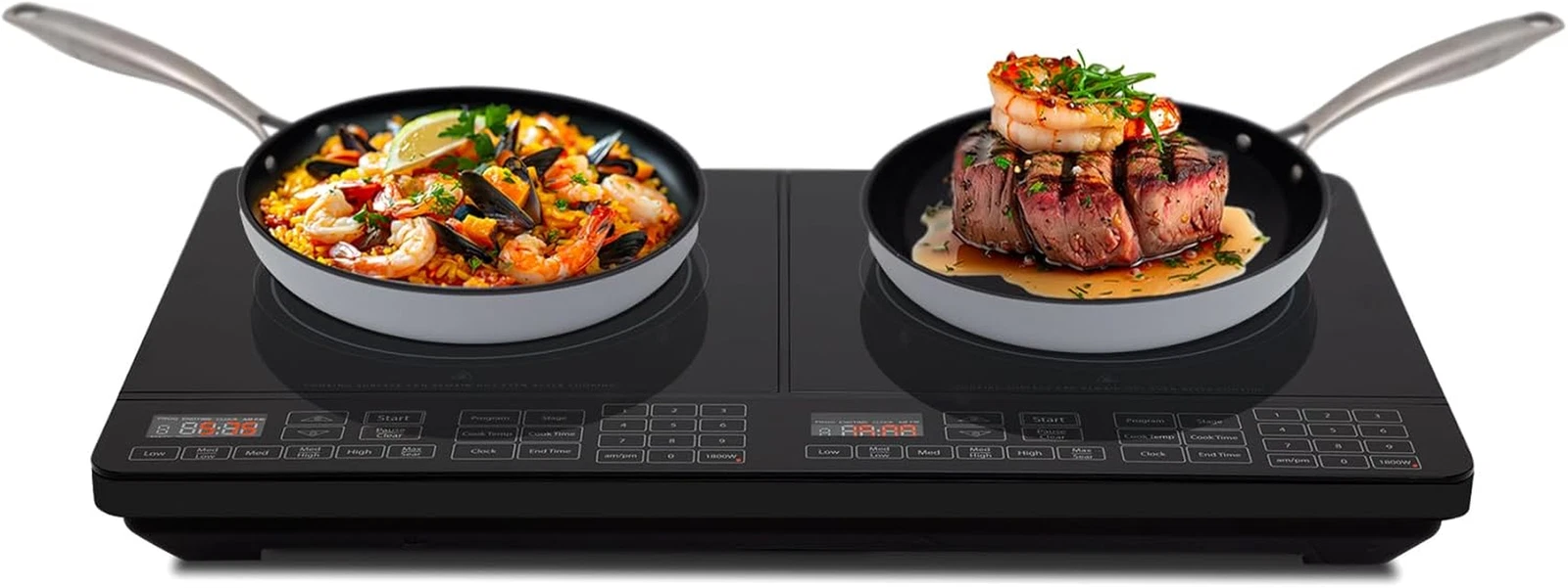 Double Cooktop Induction Countertop Burner, Portable, 900 & 1800W, 100°F to 575°
Opens in a new wind