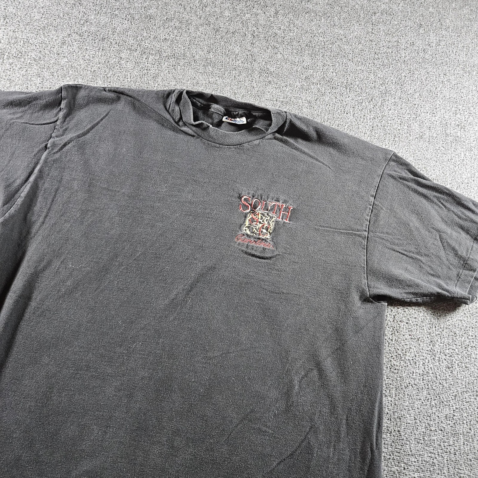 Vintage Hanes Beefy-T Shirt Mens XL Black South Carolina Embroidered Tee USA 90s