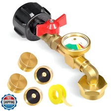 Propane Refill Adapter for 1lb. Tanks, 90 Degree Propane Adapter 20lb to 1lb 