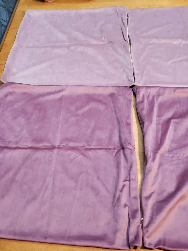 6 fundas de almohada/fundas de almohada de terciopelo púrpura/lavanda/blanco 18x18 cierres con cremallera Foto 4 de 4