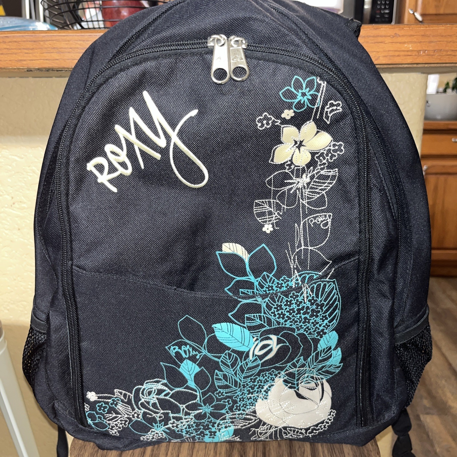 Black Teal Beige School Travel Bag