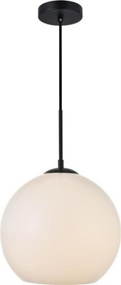 Baxter Black Pendant Light with Frosted Shade