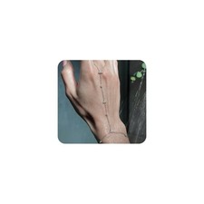 Gold Rhinestone Flower Hand Chain Bracelet for Women Dainty Crystal Floral - 02
