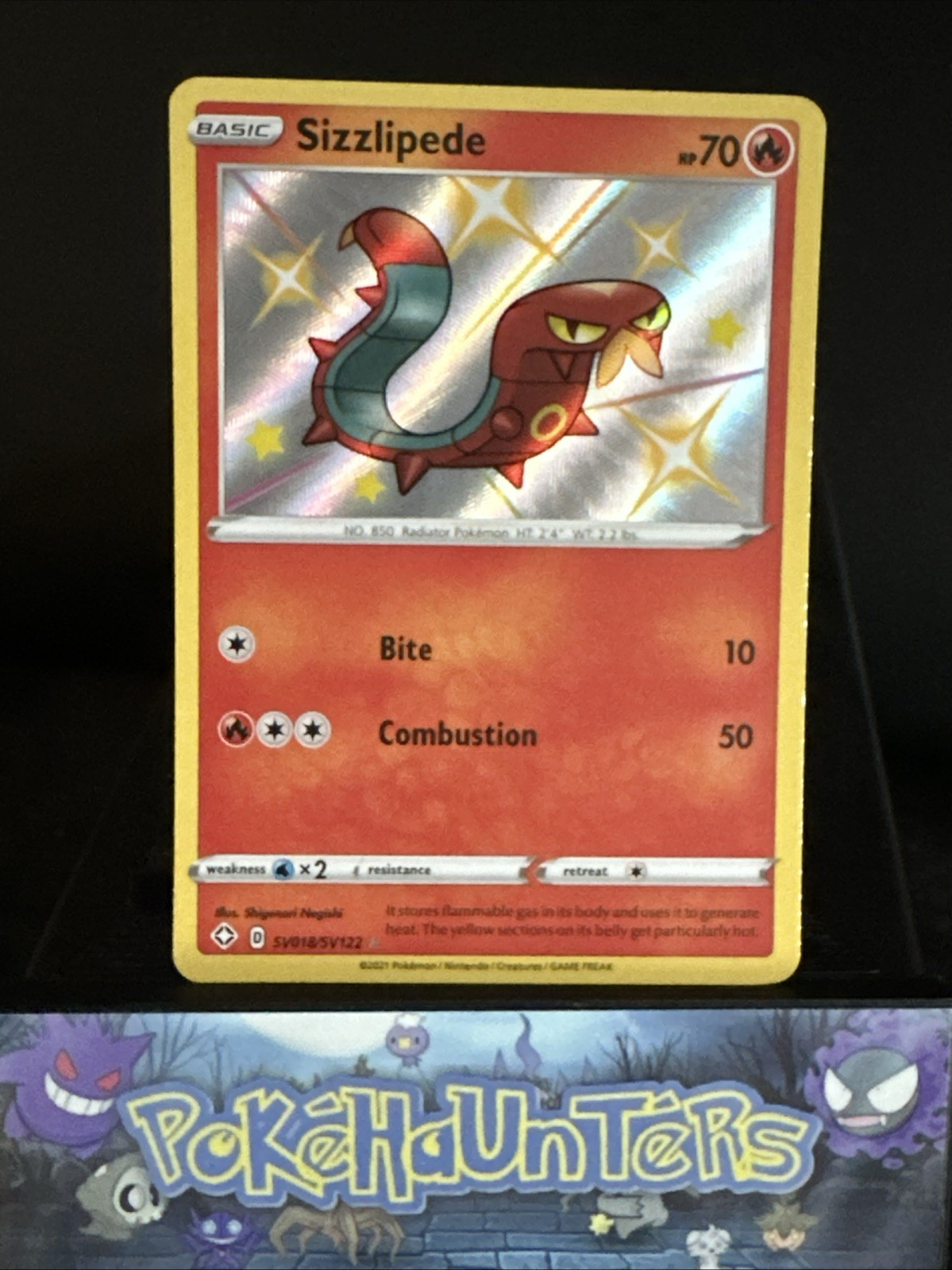 Pokemon Card Sizzlipede SV018/SV122 Shining Fates Shiny Vault Holo Rare NM