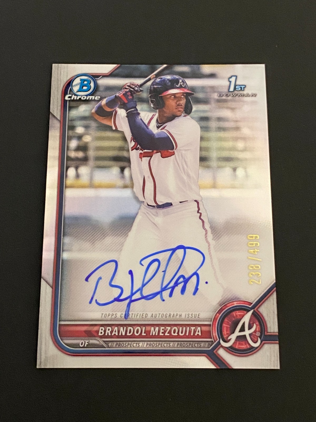 2022 Bowman Chrome Brandol Mezquita 1st Bowman Refractor Auto 238/499 Atlanta