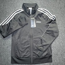 Adidas Track Jacket Men S Black New Essentials 3-Stripes Tricot DP2406
