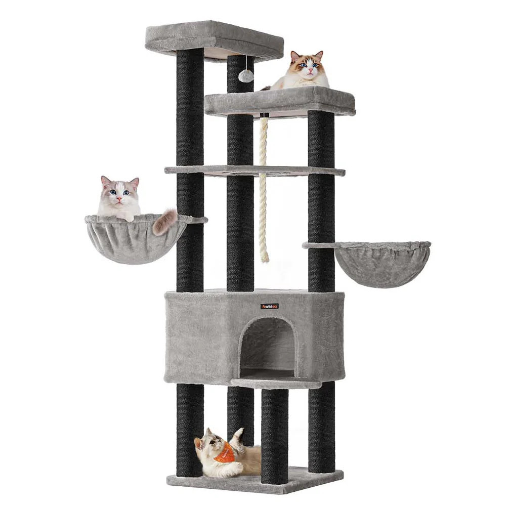 Grand arbre à chat anti-ennui pour sauver vos meubles et tapis des griffures